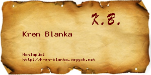 Kren Blanka névjegykártya
